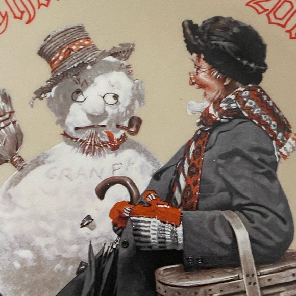 Norman Rockwell Surprise Grandma 2012 Christmas B2527 Numbered Plate COA NEW - Picture 3 of 10